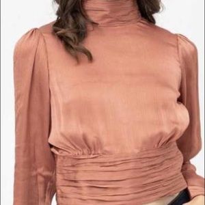 Chiffon satin long sleeve top